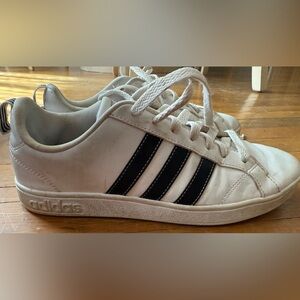Adidas Classic Court Shoes White leather black Stripes Sneakers